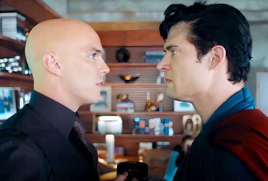Lex Luthor and Superman squaring off with each other in Superman (2025)